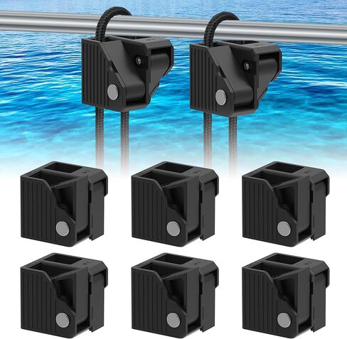 Gocozer Boat Fender Clips 6 Pack, Adjustable Durable Pontoon Boat Bumper Clips Dock Bumper Buoy Hanger Holder, Easy to Install Quick Release Lock Fit for Any Boat Pontoon Rail in Kuwait