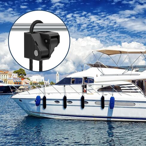 Gocozer Boat Fender Clips 6 Pack, Adjustable Durable Pontoon Boat Bumper Clips Dock Bumper Buoy Hanger Holder, Easy to Install Quick Release Lock Fit for Any Boat Pontoon Rail in Kuwait