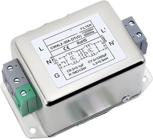 CW4L2-10A-DT-G DIN-Rail Power Filter Single-Phase AC 220V Anti-Interference Frequency Harmonic(CW4L2-30A -DT -G snap on) in Kuwait
