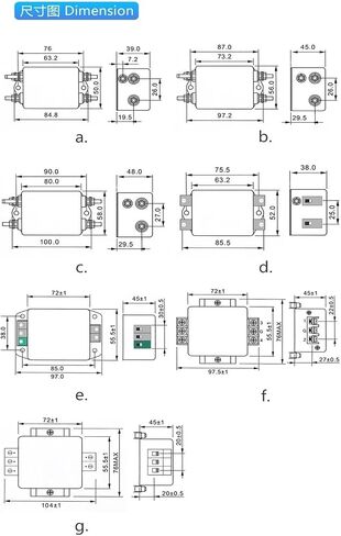 CW4L2-10A-DT-G DIN-Rail Power Filter Single-Phase AC 220V Anti-Interference Frequency Harmonic(CW4L2-30A -DT -G snap on) in Kuwait