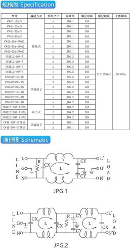 CW4L2-10A-DT-G DIN-Rail Power Filter Single-Phase AC 220V Anti-Interference Frequency Harmonic(CW4L2-30A -DT -G snap on) in Kuwait