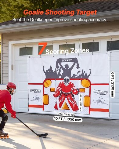 VEVOR Hockey Shooting Tarp، هدف ممارسة هدف هوكي الجليد لمعلم الرماية، شبكة ممتازة مقاومة للتمزق مع 7 فتحات، استبدال شبكة الهوكي سهلة الإعداد، معدات تدريب لممارسة دقة الرماية in Kuwait