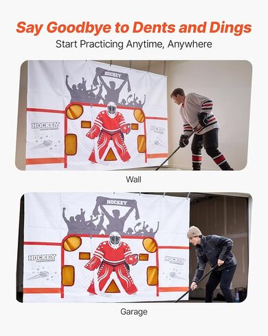 VEVOR Hockey Shooting Tarp، هدف ممارسة هدف هوكي الجليد لمعلم الرماية، شبكة ممتازة مقاومة للتمزق مع 7 فتحات، استبدال شبكة الهوكي سهلة الإعداد، معدات تدريب لممارسة دقة الرماية in Kuwait