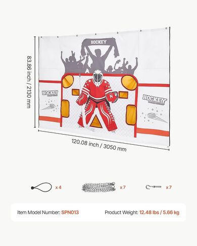VEVOR Hockey Shooting Tarp، هدف ممارسة هدف هوكي الجليد لمعلم الرماية، شبكة ممتازة مقاومة للتمزق مع 7 فتحات، استبدال شبكة الهوكي سهلة الإعداد، معدات تدريب لممارسة دقة الرماية in Kuwait