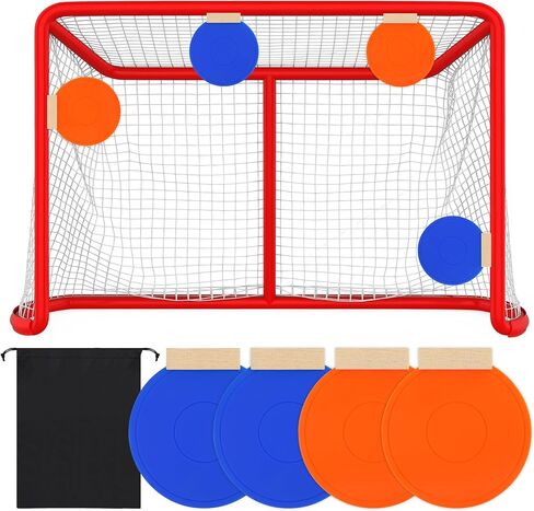 4+1Pcs Magnetic Hockey Targets-Withstand Powerful Shooting Silicone Goal Target Discs with Bag Ideal Training Equipment for Hockey, Lacrosse Nets & Soccer Baseball Practice Accuracy in Kuwait