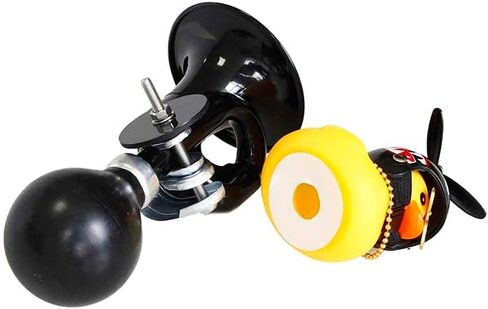 Bike Horn for Kids with Yellow Duck Helmet and Spinning Propeller Loud Bicycle Horn Funny Ahooga Bulb Easy Install Handlebar Accessory for Bike Scooter Tricycle in Kuwait