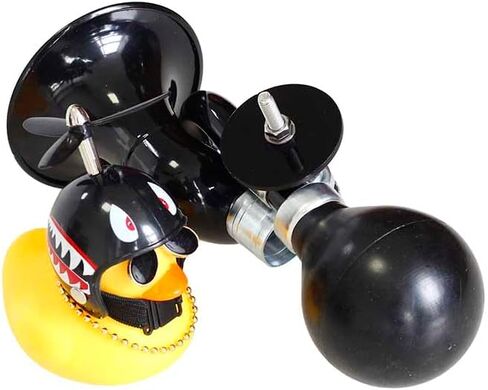 Bike Horn for Kids with Yellow Duck Helmet and Spinning Propeller Loud Bicycle Horn Funny Ahooga Bulb Easy Install Handlebar Accessory for Bike Scooter Tricycle in Kuwait
