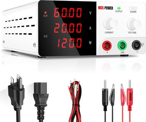 NICE-POWER DC Power Supply Variable, 30V 30A 900W High Power Bench Power Supply with Encoder Knob and Output Switch, Lab Power Supply Adjustable Switching Regulated Power Supply for Repair/Test in Kuwait