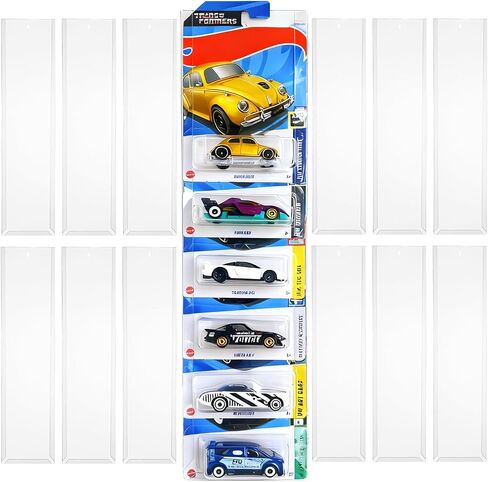 12 Pack Model Car Storage Display Case – Wall-Mounted Clear Organizer (4.4" W x 16.7" H) Compatible with Hot Packaged Wheels Diecast Blister Holds 108 Standard Packaged Diecast Cars in Kuwait
