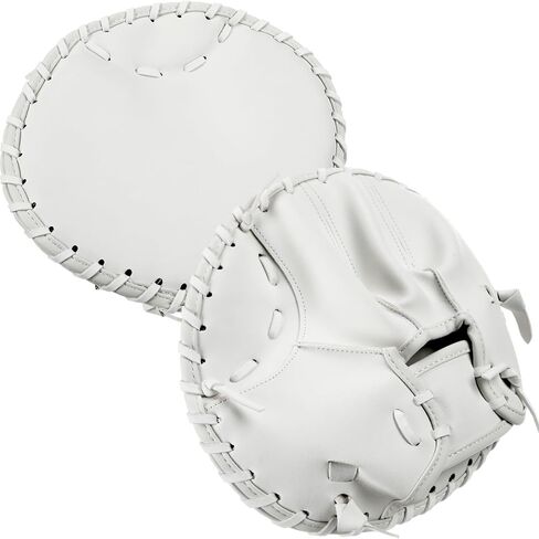 VioraWhite Pancake Baseball and Softball Training Glove - Flat & Soft Premium PVC Fielding Gear for Left-Hand Throw, Great Choice for Teens in Kuwait