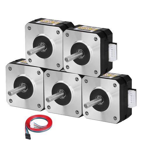 5Pack Nema 17 Stepper Motor 1.8‌°‌ 2 المرحلة عزم دوران عالي 0.16Nm(22.66oz·in) ثنائي القطب 42x23mm 0.8A 3.7Ω 4-سلك رمح 24mm φ5mm 42 محرك متدرج كابل 1M للطابعة ثلاثية الأبعاد DIY Robot CNC Machine in Kuwait