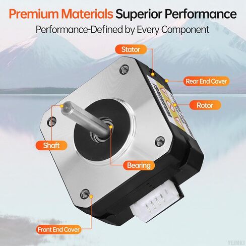 5Pack Nema 17 Stepper Motor 1.8‌°‌ 2 المرحلة عزم دوران عالي 0.16Nm(22.66oz·in) ثنائي القطب 42x23mm 0.8A 3.7Ω 4-سلك رمح 24mm φ5mm 42 محرك متدرج كابل 1M للطابعة ثلاثية الأبعاد DIY Robot CNC Machine in Kuwait