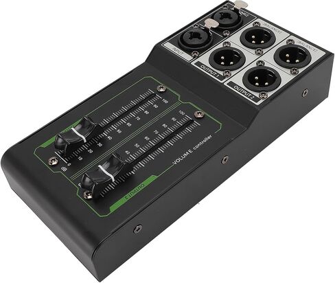 Passive Volume Controller, Metal 1 in 2 Out Stereo Audio Volume Attenuator, Volume Controller for Studio and Home Sound System in Kuwait