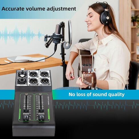 Passive Volume Controller, Metal 1 in 2 Out Stereo Audio Volume Attenuator, Volume Controller for Studio and Home Sound System in Kuwait