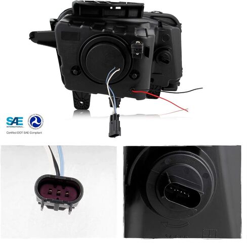 AKKON - Fit Black 2010 2011 2012 2013 Chevy Camaro Driver & Passenger Both Side Projector Headlights Headlamps in Saudi Arabia
