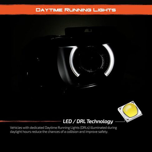 AKKON - Fit Black 2010 2011 2012 2013 Chevy Camaro Driver & Passenger Both Side Projector Headlights Headlamps in Saudi Arabia