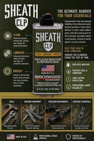 Birchwood Sheath CLP - Multi-Purpose Industrial Metal Protector – Clean • Lubricate • Protect – Advanced Rust Preventative for Machinery, Tools, and Precision Parts - Penetrating Oil in Kuwait