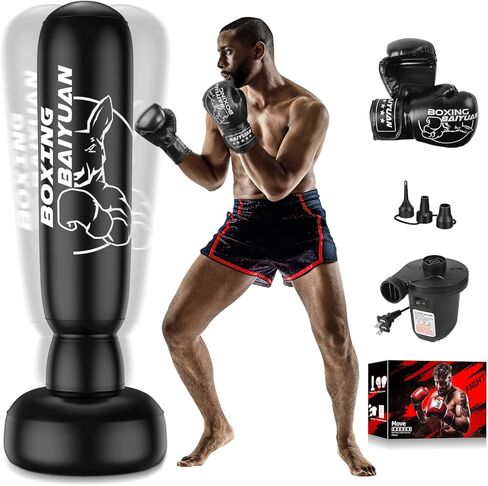 Freestanding Punching Bag for Adults Teens, 69'' Boxing Bag with Stand, Includes Boxing Gloves & Air Pump, Kick Boxing Training Equipment for MMA, Muay Thai, Kickboxing, Fitness for Beginners in Saudi Arabia