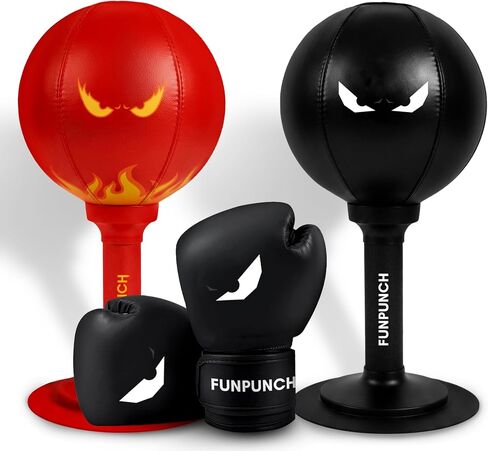 Bundle - Suction Cup Punching Bag for Adults and for Kids Plus Boxing Gloves for Kids in Kuwait