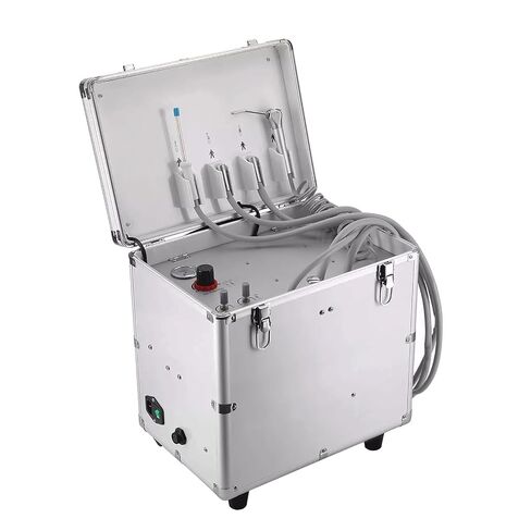 Portable Veterinary Dental Delivery Unit with Air Compressor and Suction System for Veterinary Dental Clinic and Pet Clinic (4-Hole Handle) in Kuwait