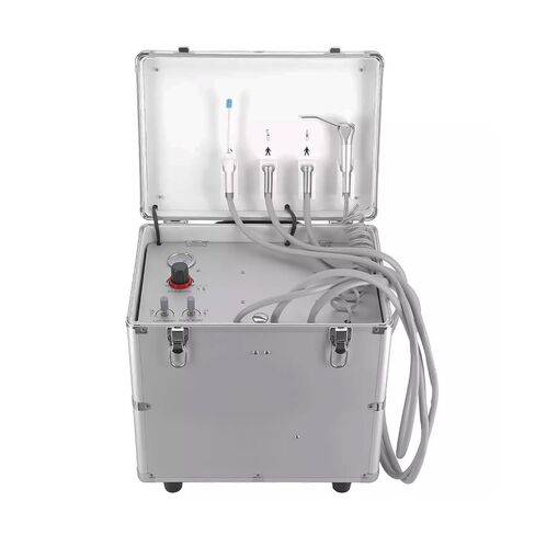 Portable Veterinary Dental Delivery Unit with Air Compressor and Suction System for Veterinary Dental Clinic and Pet Clinic (4-Hole Handle) in Kuwait