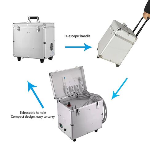 Portable Veterinary Dental Delivery Unit with Air Compressor and Suction System for Veterinary Dental Clinic and Pet Clinic (4-Hole Handle) in Kuwait