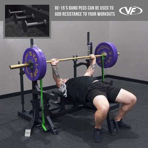 Valor Fitness USPA Certified Powerlifting Combo Rack, Olympic Weight Bench and Squat Rack, 3000 lb Capacity, Competition Bench Press Station with Safety Arms, Band Pegs, Adjustable J-Hooks and Spotter Platform in Kuwait