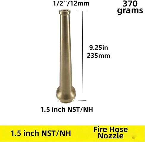 Brass Fire Hose Nozzle 1-1/2 Inch NST NH Industrial Sprinkler Head for Firefighting Equipment Water Flow Control Lasting Reliability(1.5inch NST/NH) in Kuwait