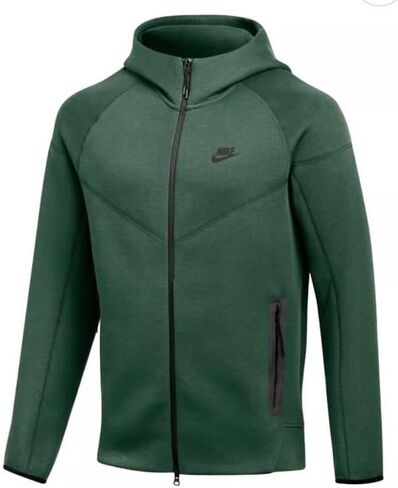 سترة هوديي من Nike Sportswear Tech Fleece Windrunner، أخضر، مقاس متوسط in Kuwait