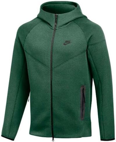 سترة هوديي من Nike Sportswear Tech Fleece Windrunner، أخضر، مقاس متوسط in Kuwait