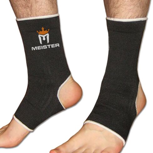 Meister Muay Thai MMA Ankle Support Wraps (Pair) - YOUTH Black in Kuwait