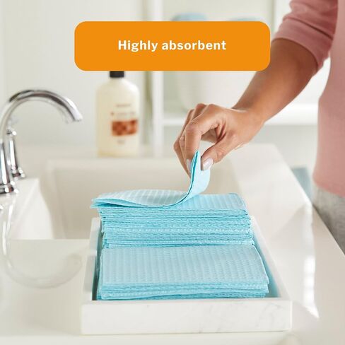 McKesson Disposable Towels [Pack of 500] for Dental Bibs, Nails, Tattoo, Dentist, Medical - 13 x 18 in, 3-Ply Tissue with Poly Back, Waffle Embossed, Blue in Kuwait