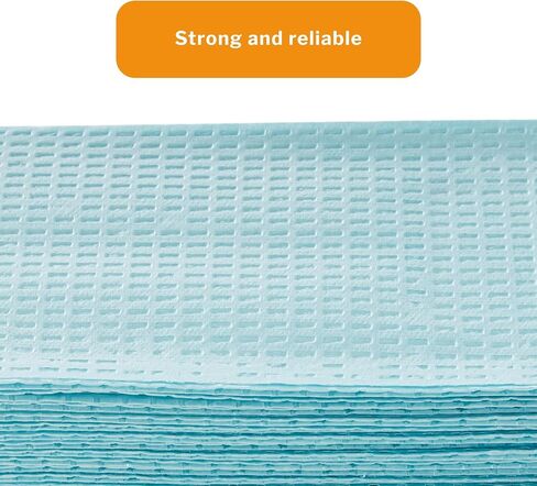 McKesson Disposable Towels [Pack of 500] for Dental Bibs, Nails, Tattoo, Dentist, Medical - 13 x 18 in, 3-Ply Tissue with Poly Back, Waffle Embossed, Blue in Kuwait