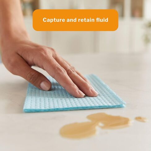 McKesson Disposable Towels [Pack of 500] for Dental Bibs, Nails, Tattoo, Dentist, Medical - 13 x 18 in, 3-Ply Tissue with Poly Back, Waffle Embossed, Blue in Kuwait