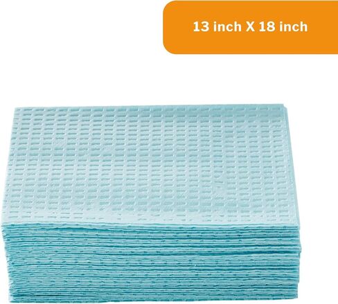 McKesson Disposable Towels [Pack of 500] for Dental Bibs, Nails, Tattoo, Dentist, Medical - 13 x 18 in, 3-Ply Tissue with Poly Back, Waffle Embossed, Blue in Kuwait