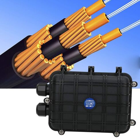 Fiber Optic Splice Enclosure,1 in 1 Out Fiber Termination Kit with 4-Layer Adjustable Splice Box, 24 Core Capacity for Aerial/Pipeline/Direct Burial Fiber Cable Connection in Kuwait