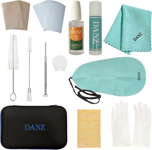 Complete Clarinet Cleaning & Care Kit for Clarinet - Key Oil, Cork Grease, Swab, Mouthpiece Brush, Thumb Rest & Portable Storage Box with Cleaning Cloth, Powder Paper, Absorbing Paper in Kuwait