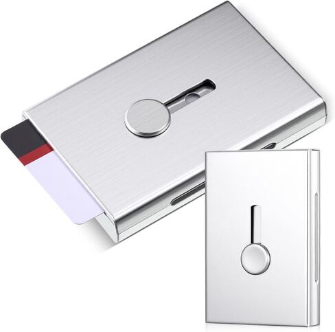 Zonon كبير Thumb Drive حامل بطاقة العمل FIT 28 الاسم الائتمان الألومنيوم سبائك الشريحة الاسم CASE CASETION حامل الأعمال المحفظة جيب للرجال نساء (أسود) in Kuwait