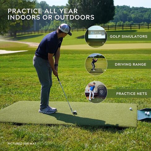 سجادة الجولف الأصلية Country Club Elite من Real Feel Golf Mats® مقاس 5 × 10 بوصة | حصيرة الممارسة التجارية شديدة التحمل | يقبل نقطة الإنطلاق الحقيقية | تأرجح للأسفل ومن خلال | داخلي/خارجي in Kuwait