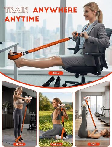 2026 Pedal Resistance Band with Handles, 3 Tubes 30/60/90LBS Adjustable Latex Bands for Abdomen, Waist, Arm, Core/ABS, Legs, Glutes Workout - Sit Up Exercise Equipment for Women in Kuwait