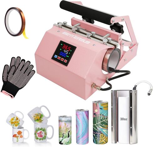 BetterSub Tumbler Mug Heat Press Machine 30 OZ 20 OZ 16 OZ Sublimation Straight Skinny Tumbler Mug Sublimation Print 11 OZ 15 OZ Sublimation Mug Heat Transfer Pink in Saudi Arabia
