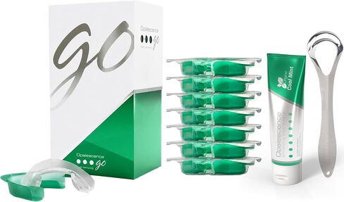 Opalescence GO 15% Mint - Prefilled Teeth Whitening Trays - (10 Treatments) Made by Ultradent Products. Teeth Whitening Kit -Mint - Includes 2Chill Tongue Scraper 5194-1S in Kuwait