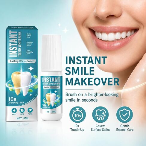Tooth Paint, Instant Tooth Paint for Teeth Whitening for Men & Women 5ml, Gentle Enamel-Safe Formula, Covers Stains from Coffee, Wine & Smoking in Kuwait