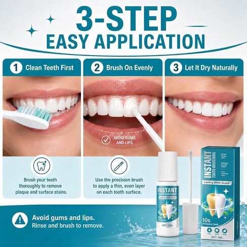 Tooth Paint, Instant Tooth Paint for Teeth Whitening for Men & Women 5ml, Gentle Enamel-Safe Formula, Covers Stains from Coffee, Wine & Smoking in Kuwait