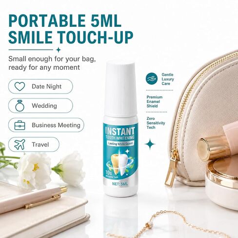 Tooth Paint, Instant Tooth Paint for Teeth Whitening for Men & Women 5ml, Gentle Enamel-Safe Formula, Covers Stains from Coffee, Wine & Smoking in Kuwait