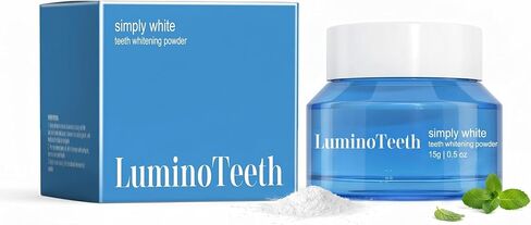 Original LUMINOTEETH Teeth Whitening Powder - Teeth Whitening Powder with Hydroxyapatite - Removes Stains - No Sensitivity - Breath Freshener, Coffee Stain Remover -Strengthens Enamel & Gums in Kuwait