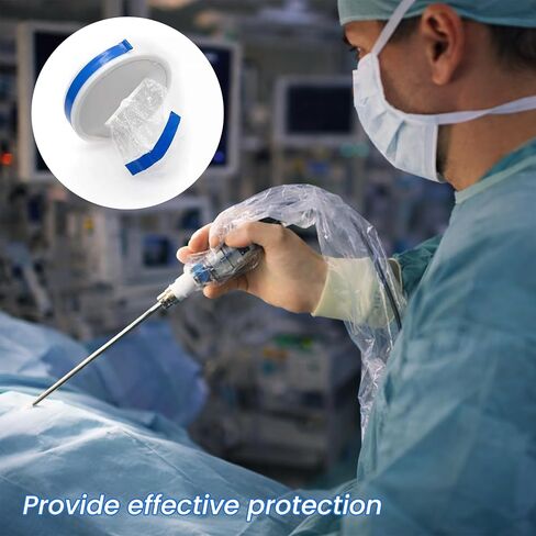 Endoscopic Camera Protective Cover Laparoscopic Camera Sleeve with Ring Frame, Disposable, Sterile Individual Packaging, 5.9"x98", (50) in Kuwait