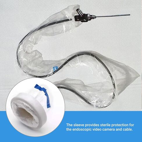 Endoscopic Camera Protective Cover Laparoscopic Camera Sleeve with Ring Frame, Disposable, Sterile Individual Packaging, 5.9"x98", (50) in Kuwait