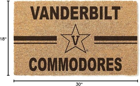 KH Sports Fan Vanderbilt Commodores Team Logo Coir Doormat, 18x30 Inches, Commodores Outdoor Rug; Display Your Team Spirit with This Unique Vanderbilt Commodores Doormat in Kuwait