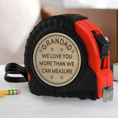 Grandpa Tape Measure - Custom Meaningful Quote Loved Beyond Measure 16FT Measuring Tape with Printed Natural Wood Face, Unique Handyman Tool for Grandfather Papa Father in Kuwait